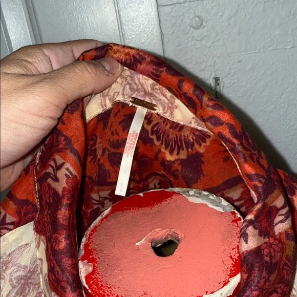 Free People Rose Bud Paisley Cotton Button Up Shirt top blouse - Picture 4 of 6